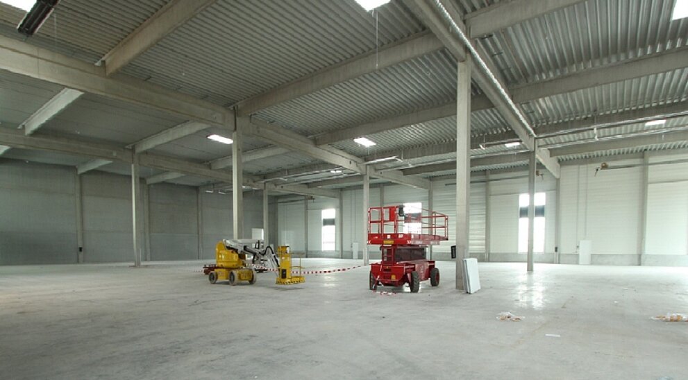 Hallenansicht Beispielunit