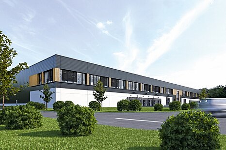 Projektierter Neubau | Gewerbe | ca. 8 m UKB | Überladebrücke | ebenerdig Projektierter Neubau | Gewerbe | ca. 8 m UKB | Überladebrücke | ebenerdig
